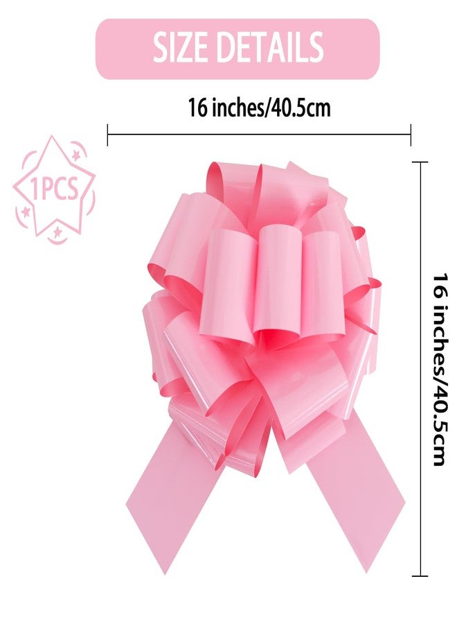TONIFUL 16 Inch Pink Large Bow Giant Big Pull Bow for Car, Bikes, Table, Big Toys, Applicants, Front Door Decor, Gift Wrapping, Christmas Tree & Party Decoration - Image 2